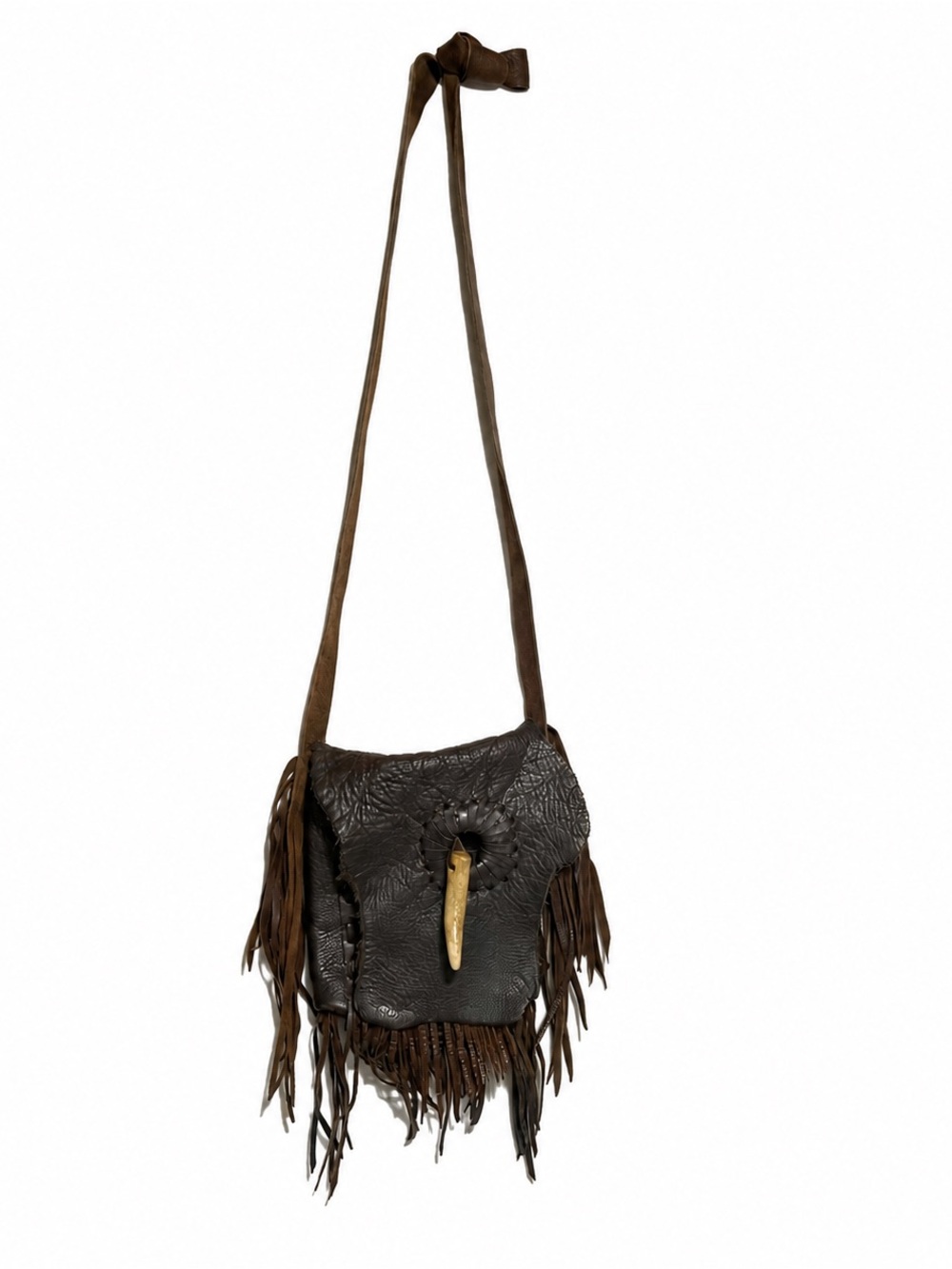 Jimmi WZ Brown Leather Fringe Crossbody Bag NWOT.